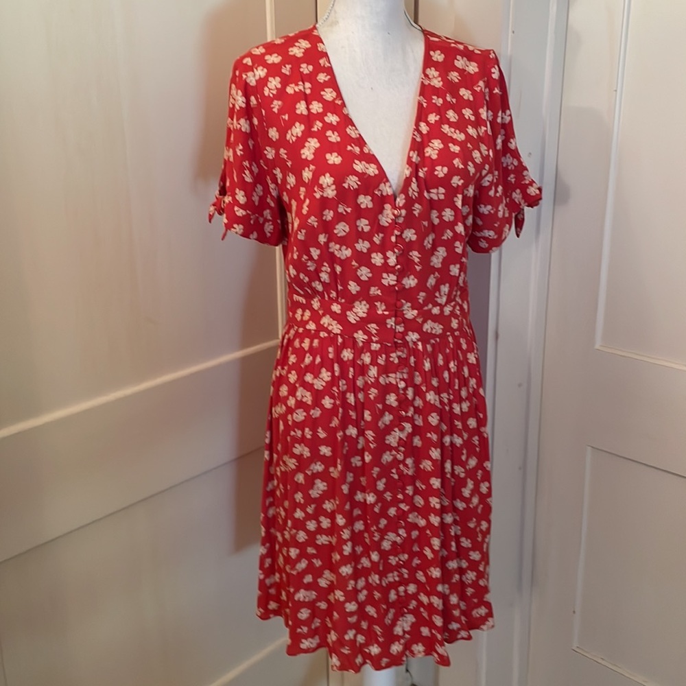 Madewell Red Floral Minidress